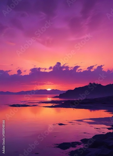 Gradient of vibrant orange and purple colors blending in a sunset-like atmosphere , orange gradient, sunset colors,