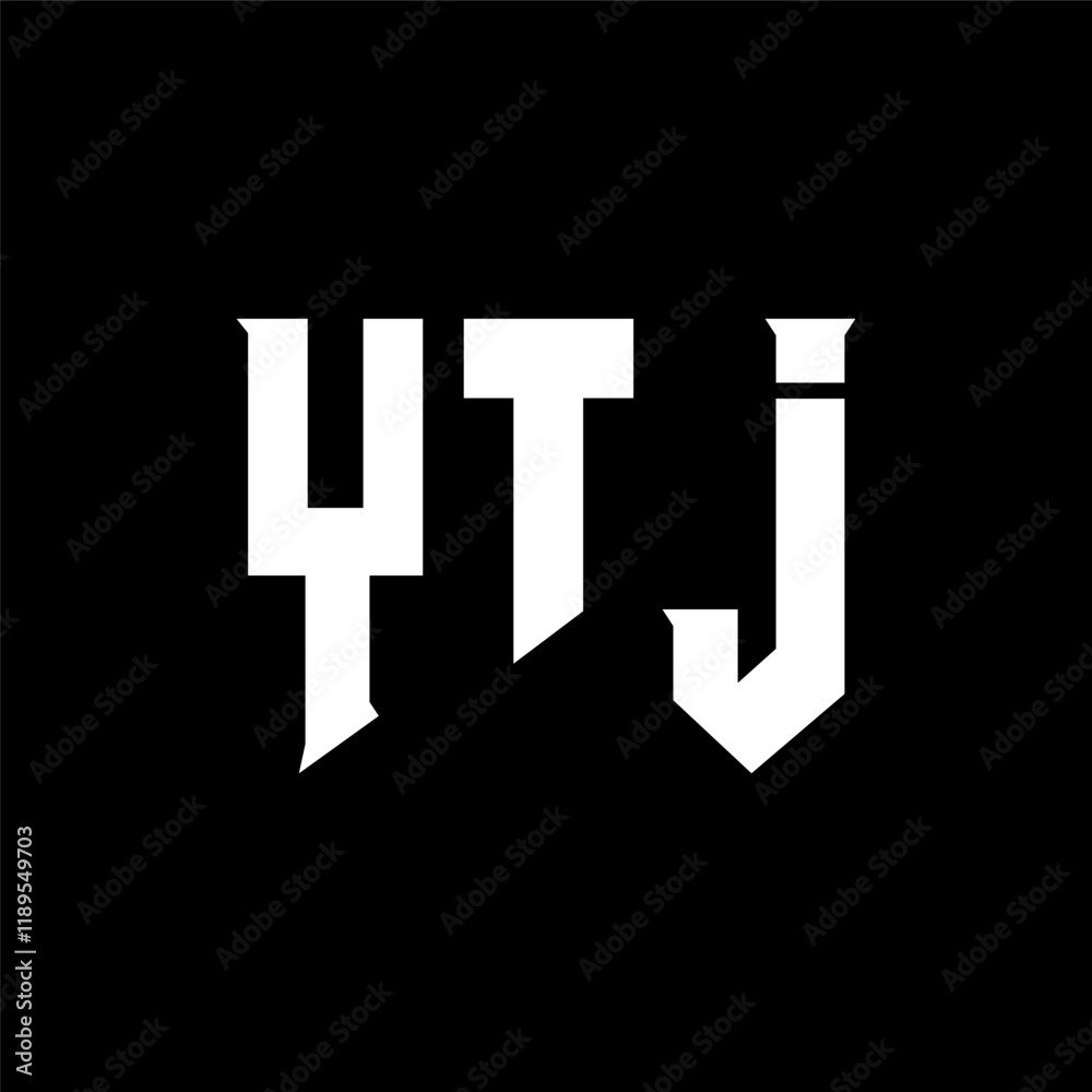 Fototapeta premium YTJ letter logo design for technology company. YTJ logo design black and white color combination. YTJ logo, YTJ vector, YTJ design, YTJ icon, YTJ alphabet. YTJ typography logo design.