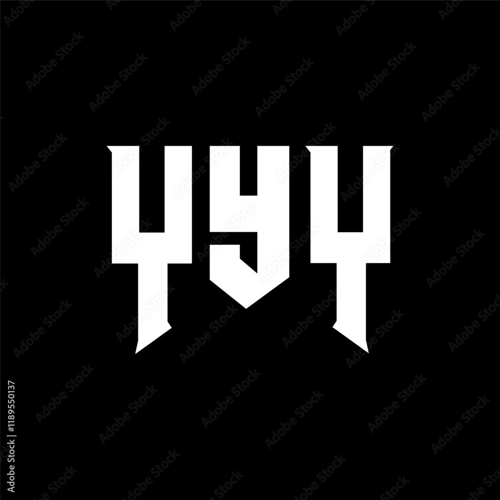 Fototapeta premium YYY letter logo design for technology company. YYY logo design black and white color combination. YYY logo, YYY vector, YYY design, YYY icon, YYY alphabet. YYY typography logo design.