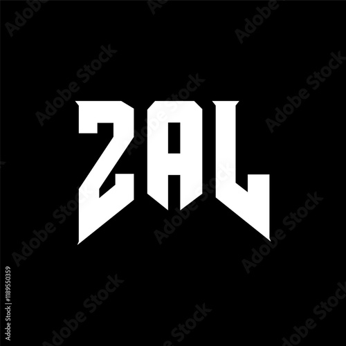 ZAL letter logo design for technology company. ZAL logo design black and white color combination. ZAL logo, ZAL vector, ZAL design, ZAL icon, ZAL alphabet. ZAL typography logo design.