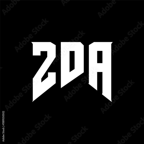 ZDA letter logo design for technology company. ZDA logo design black and white color combination. ZDA logo, ZDA vector, ZDA design, ZDA icon, ZDA alphabet. ZDA typography logo design.