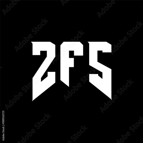 ZFS letter logo design for technology company. ZFS logo design black and white color combination. ZFS logo, ZFS vector, ZFS design, ZFS icon, ZFS alphabet. ZFS typography logo design. photo