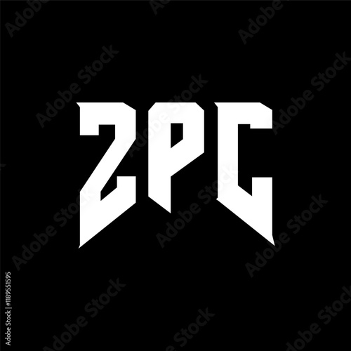 ZPC letter logo design for technology company. ZPC logo design black and white color combination. ZPC logo, ZPC vector, ZPC design, ZPC icon, ZPC alphabet. ZPC typography logo design.