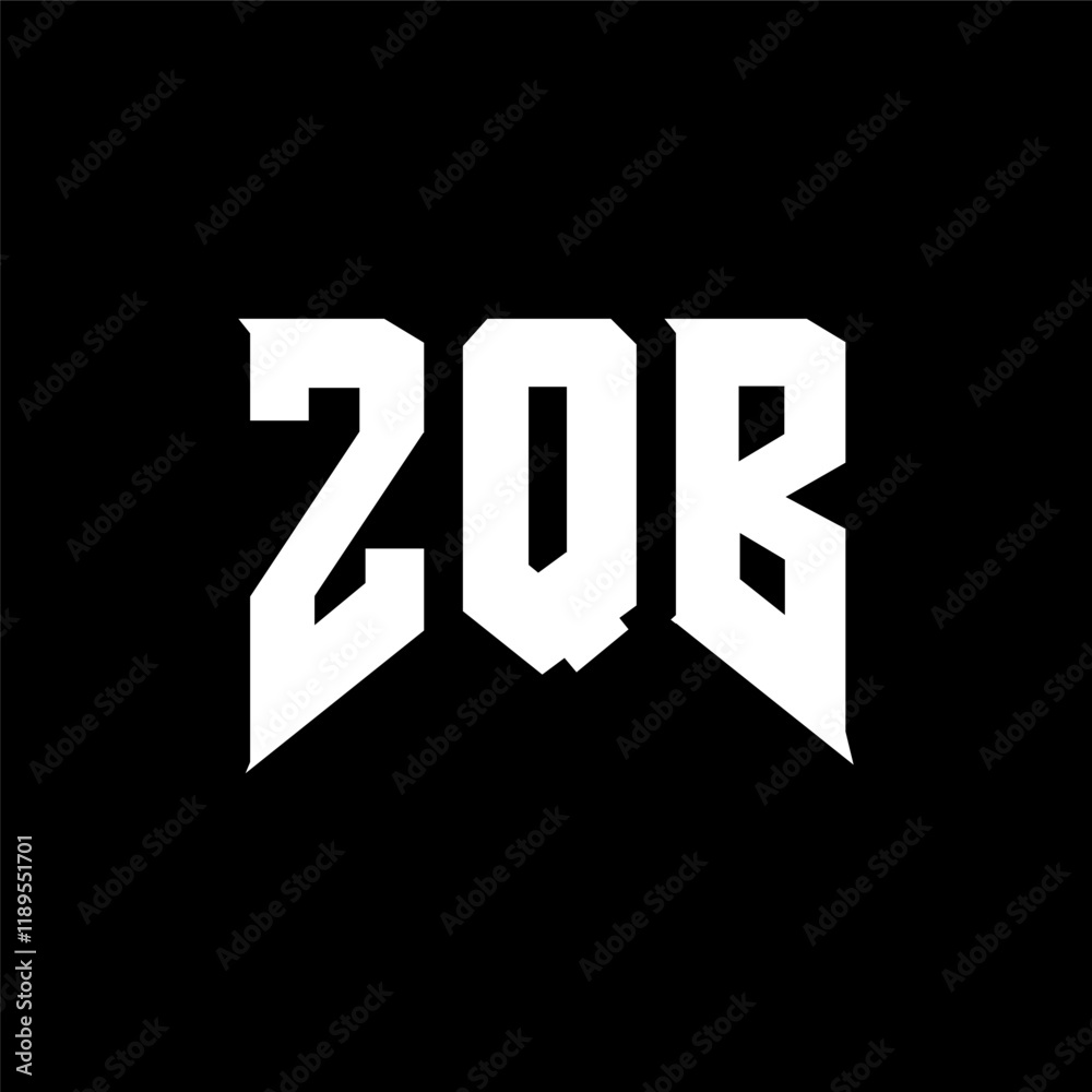 Fototapeta premium ZQB letter logo design for technology company. ZQB logo design black and white color combination. ZQB logo, ZQB vector, ZQB design, ZQB icon, ZQB alphabet. ZQB typography logo design.