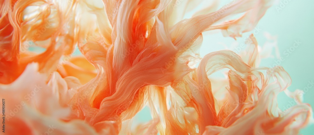 abstract flowing orange shapes against a light blue background abstract flowing orange shapes against a light blue background
