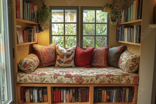 Innovative Under-Seat Book Storage in a Cramped Reading Space