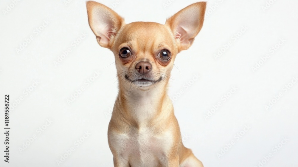 a tan chihuahua dog sits against a white background a tan chihuahua dog sits against a white background