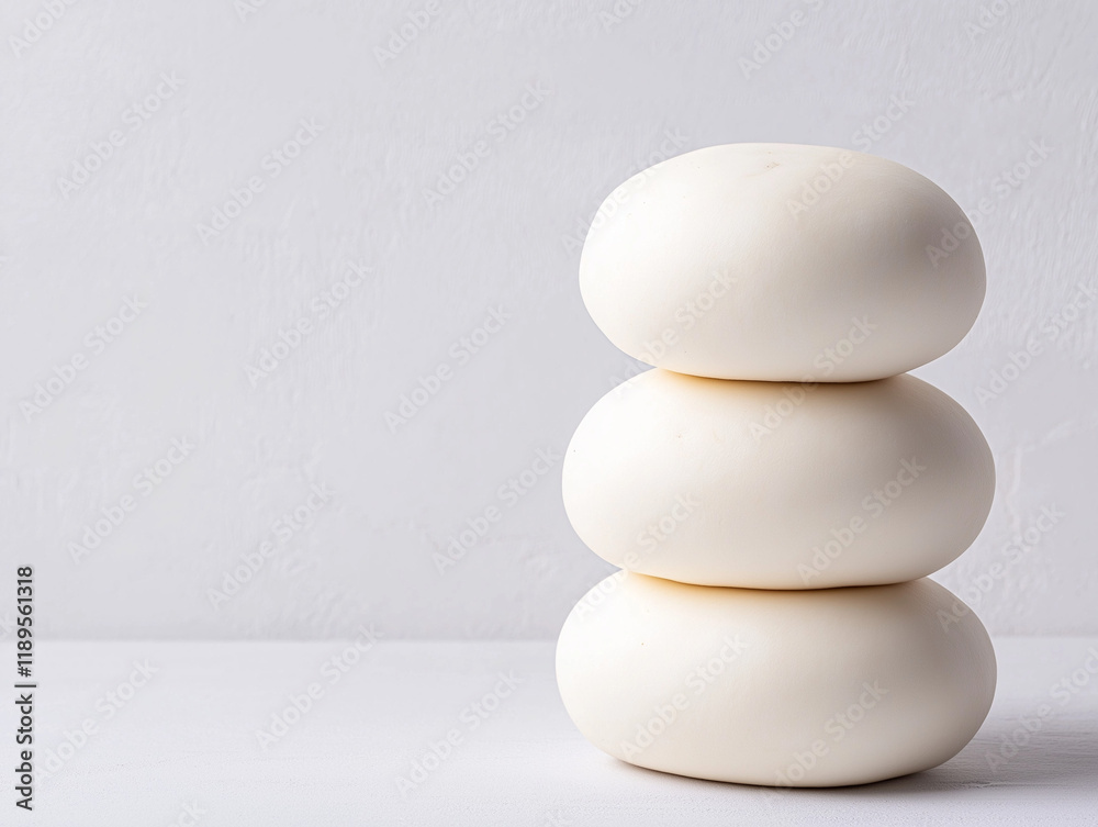 Stack of White Mushrooms: Earthy Vegetable Detail Stack of White Mushrooms: Earthy Vegetable Detail