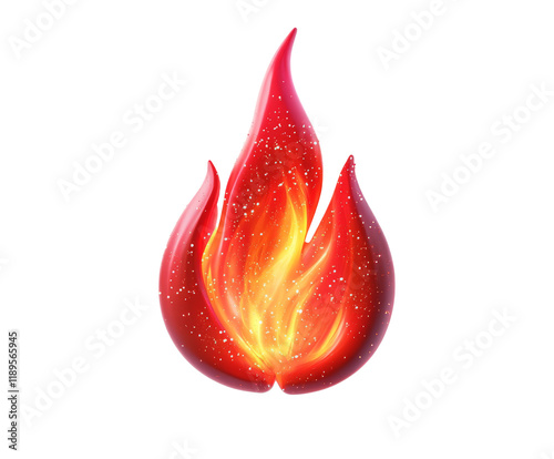 Intense Fire Design: A Powerful Visual Representation of Heat and Energy , isolated on white background PNG