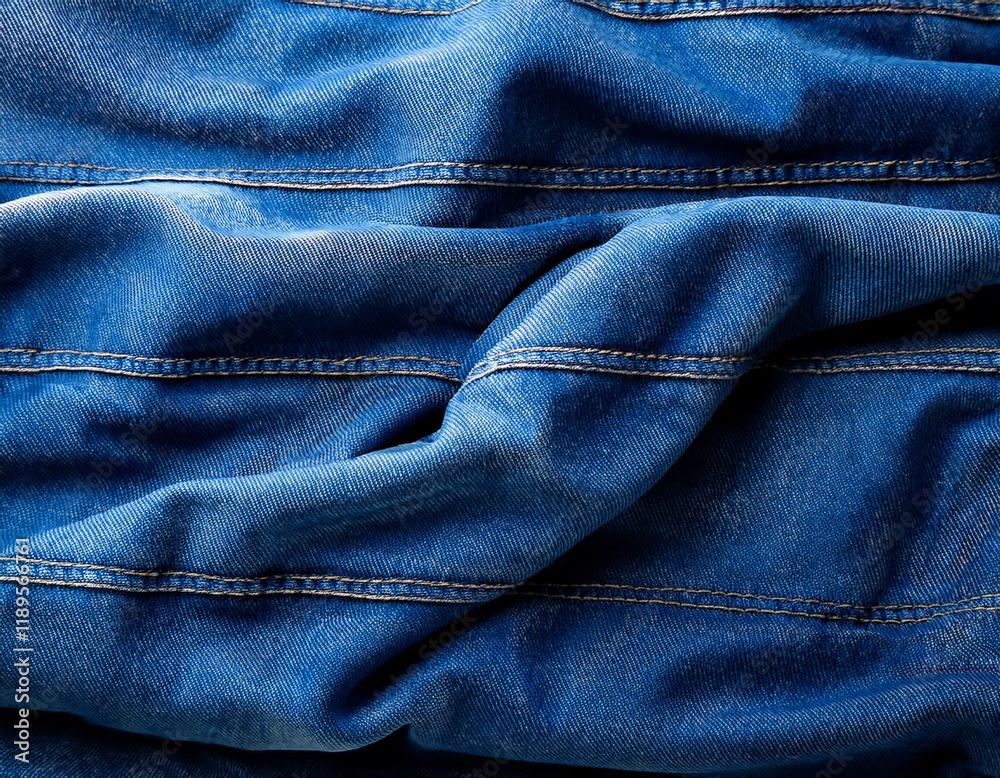 Naklejka premium A calm and uniform background made up of blue denim fabric, exemplifying casual fashion and durability.