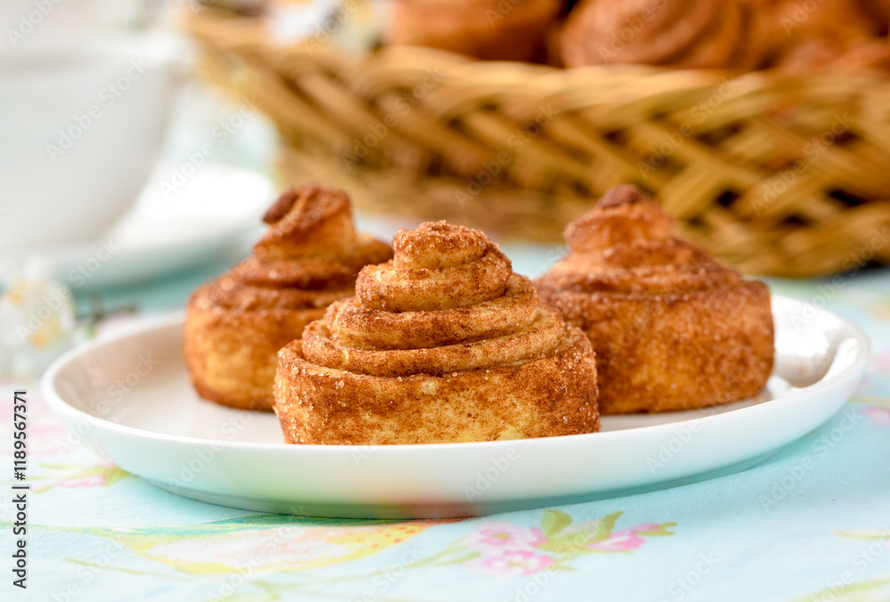 Swedish homemade bun with cinnamon Swedish homemade bun with cinnamon