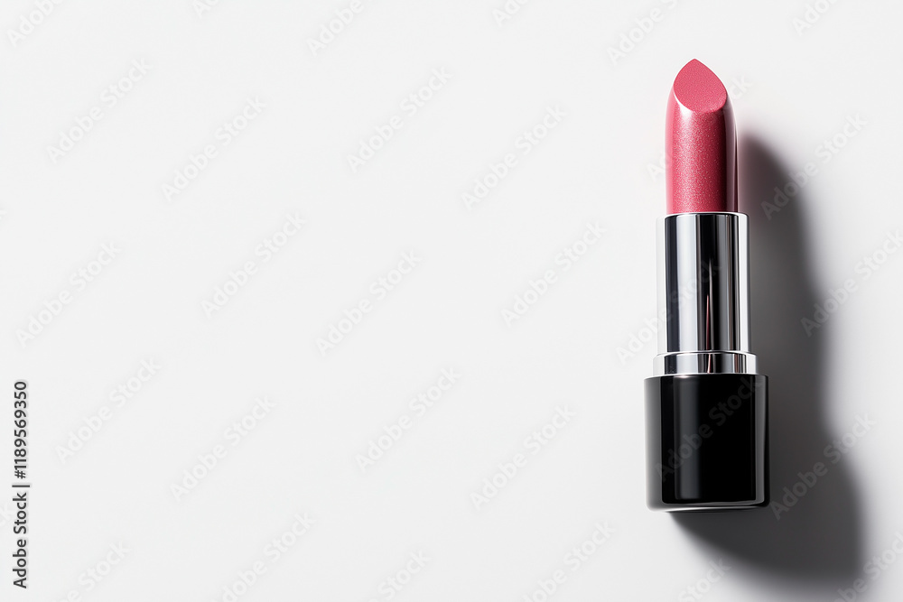 Obraz premium Rose-Colored Lipstick on White Background