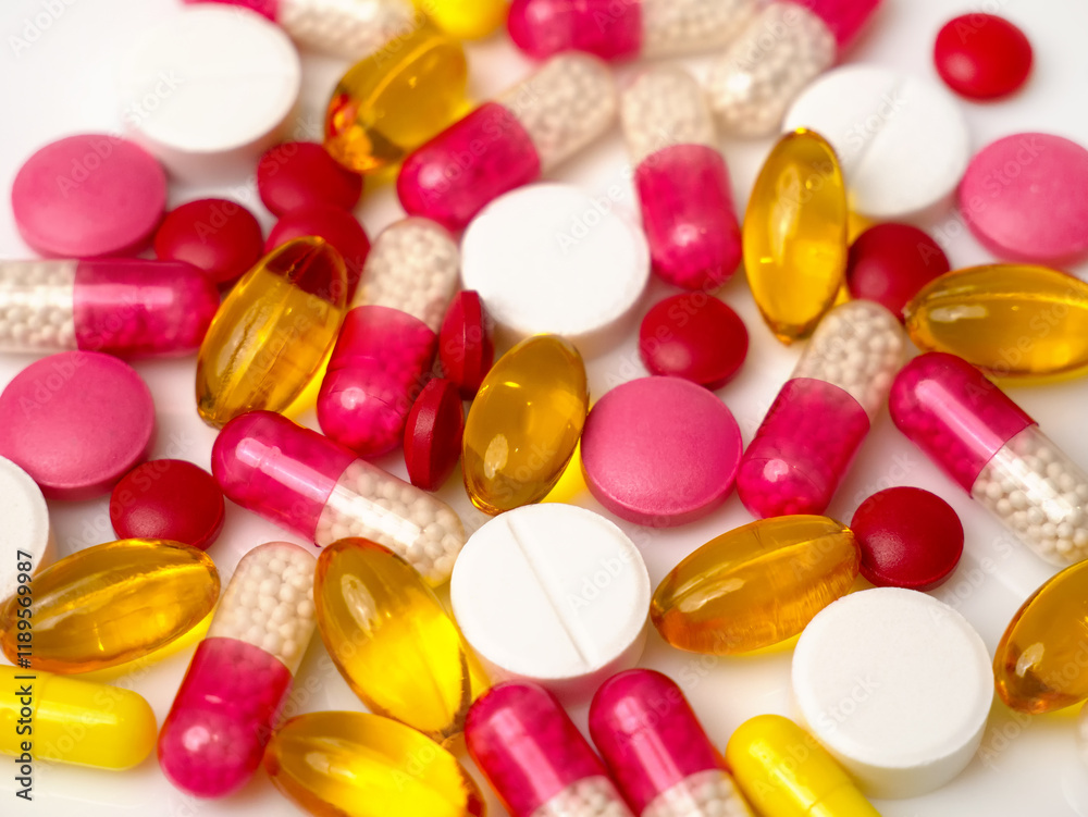 medicines, tablets and gelatin capsules with omega 3 oil. The concept of health care. Pharmaceutical preparations for the treatment of sick patients. Close-up macro photography medicines, tablets and gelatin capsules with omega 3 oil. The concept of health care. Pharmaceutical preparations for the treatment of sick patients. Close-up macro photography