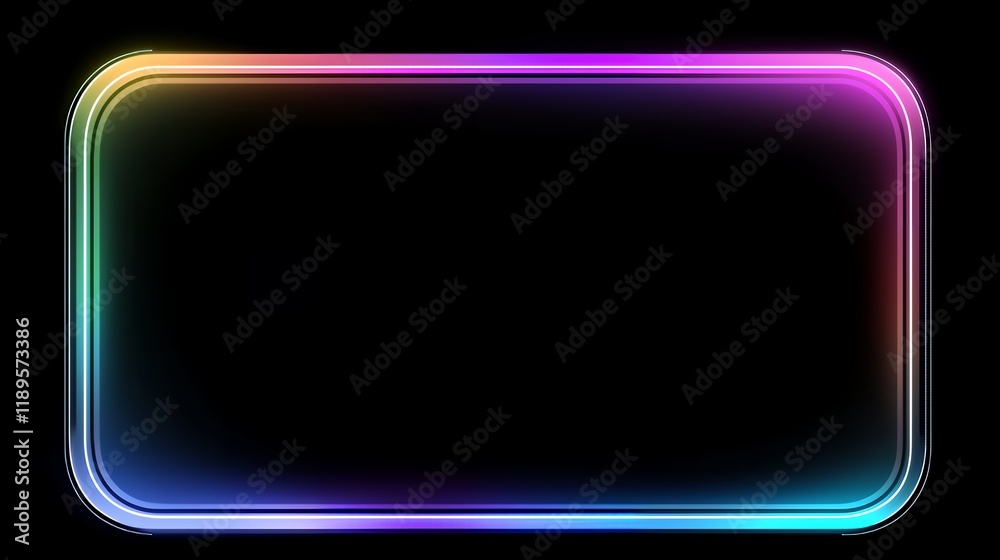 Abstract Neon Rainbow Frame Digital Art Abstract Neon Rainbow Frame Digital Art