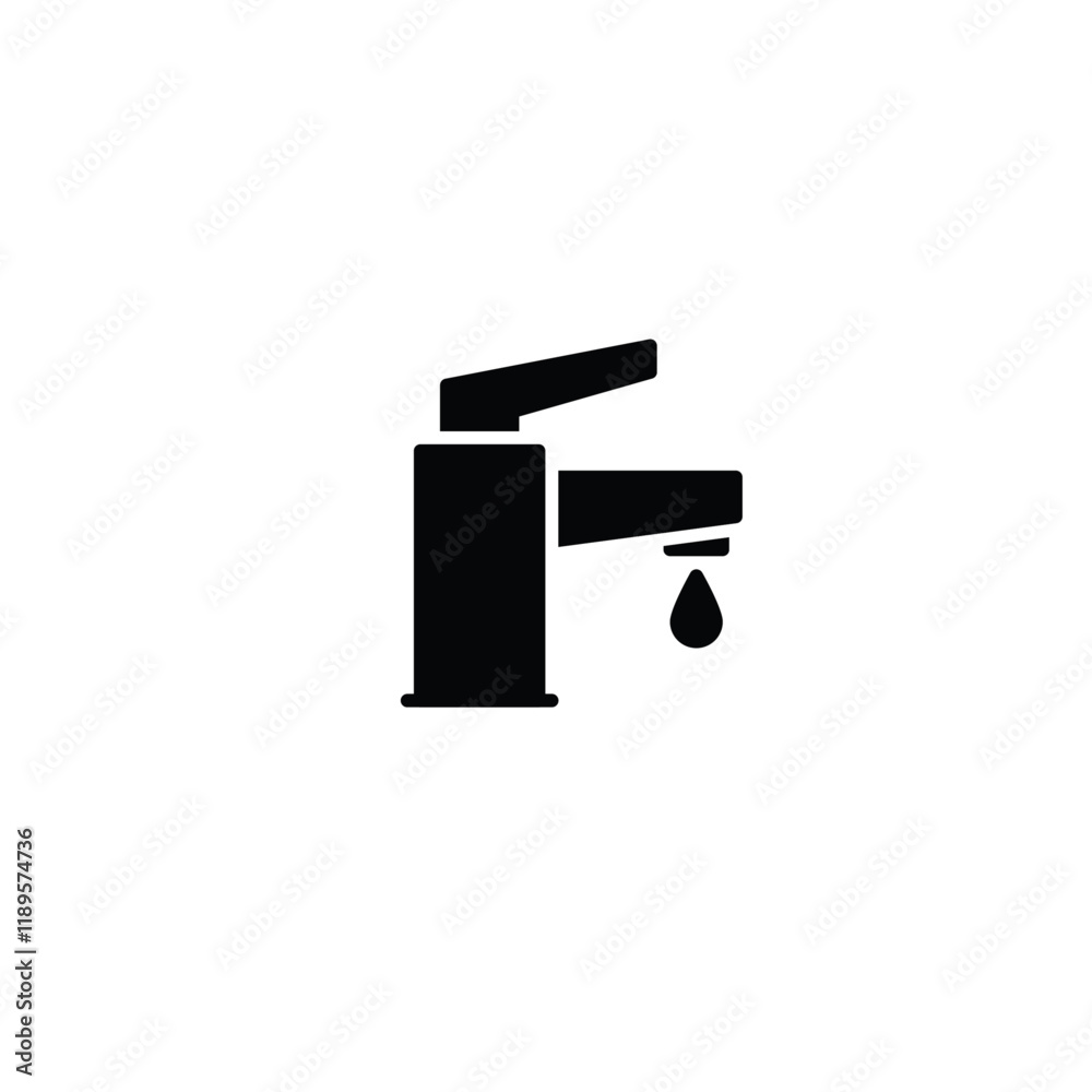 Water tap icon flat vector design Water tap icon flat vector design
