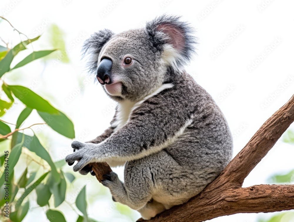 Fototapeta premium a koala sits on a branch