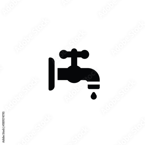 Water tap icon flat vector design
