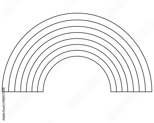 Rainbow, weather phenomenon - vector template for coloring. Outline. Rainbow - template for coloring	