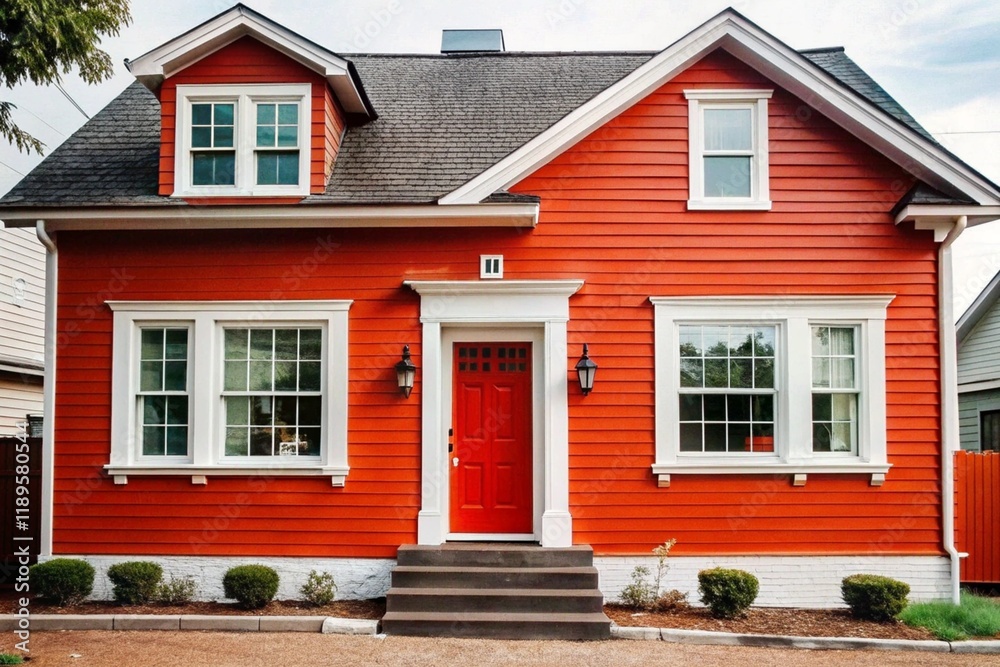 Fototapeta premium Freshly Painted House Exterior New Color