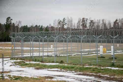 Metal fence security system for limitations of airport security field