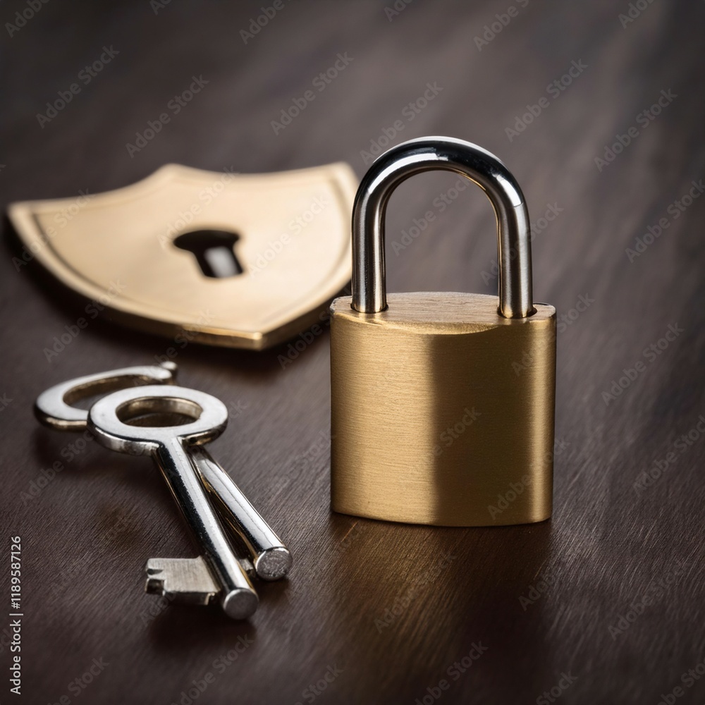 Security and protection, featuring symbols like a padlock, shield, and a key symbolizing safety, defense, and secure access. Security and protection, featuring symbols like a padlock, shield, and a key symbolizing safety, defense, and secure access.