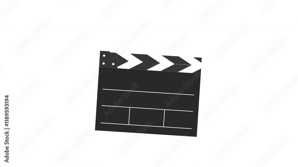 Vector animation professional film production clapperboard. Concept: Video, film, film production.
