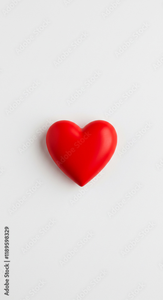 Red Heart Shape Valentine s Day Symbol Love Romance Isolated on White Background Simple Design Red Heart Shape Valentine s Day Symbol Love Romance Isolated on White Background Simple Design