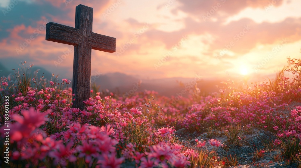 A miniature scene celebrating the Christian Resurrection on Easter Day A miniature scene celebrating the Christian Resurrection on Easter Day