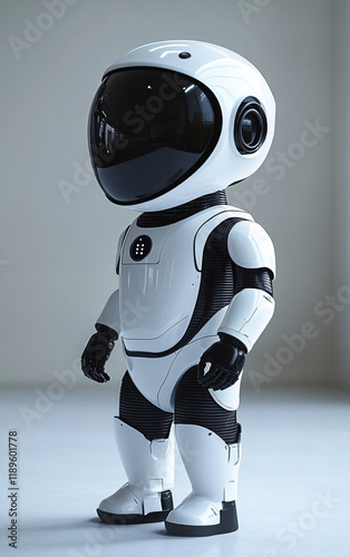 Wallpaper Mural Group of futuristic humanoid robots with sleek mechanical designs and vibrant orange and white accents, showcasing advanced technology and innovation in a structured formation Torontodigital.ca