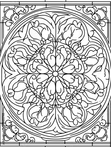 Coloring Page Malbuch für Erwachsene Bier, mandala Glasfenster