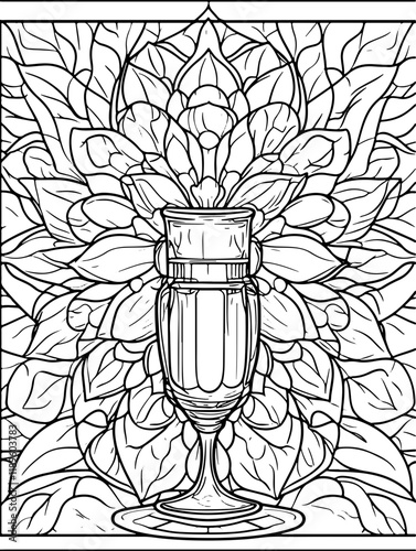 Coloring Page Malbuch für Erwachsene Bier, mandala Glasfenster