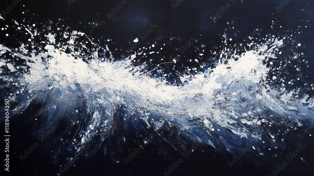 Abstract art of white splash on dark background. Abstract art of white splash on dark background.
