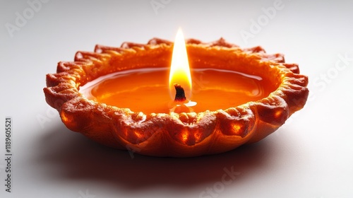 Warm light from a handmade clay bowl candle illuminating a serene setting