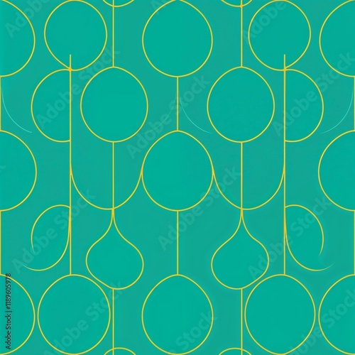  teal and white geometric pattern, minimalist style, vertically aligned elongated rounded shapes resembling arches, thin white outlines, symmetrical design, uniform spacing, wallpapers, textiles, digi photo