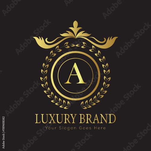 Luxury Laurel Wreath Letter Logo Design with Hexagon Frame for Zesty Branding

