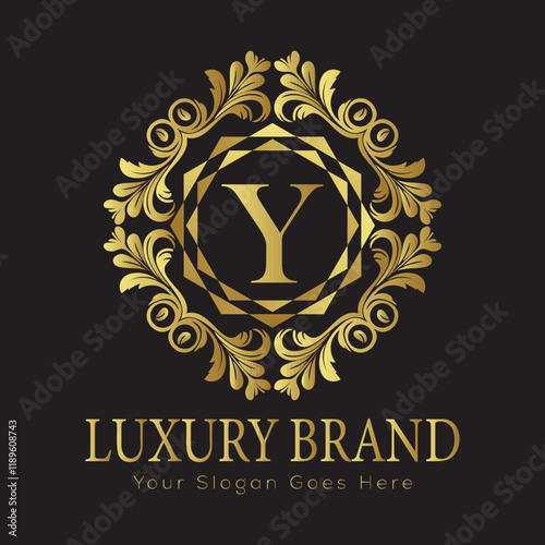 Luxury Laurel Wreath Letter Logo Design with Hexagon Frame for Zesty Branding
