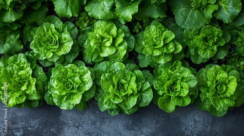 Vibrant vegetable garden box with assorted greens and herbs growing in sunlight