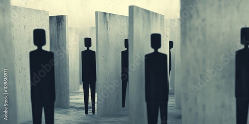 The concept of Abstract Shadows, presented within a Mysterious Maze of Intriguing Figures