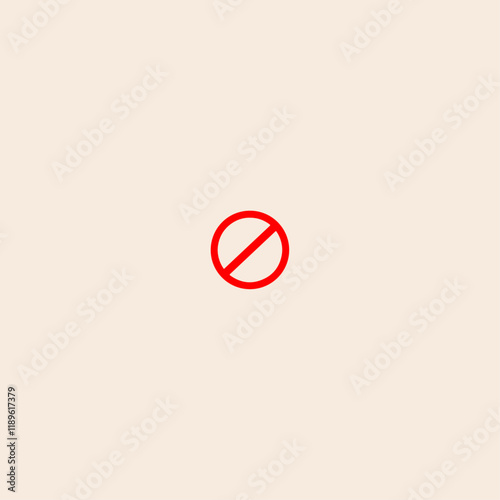 Not Allowed Sign, Prohibition Sign icon flat vector design.