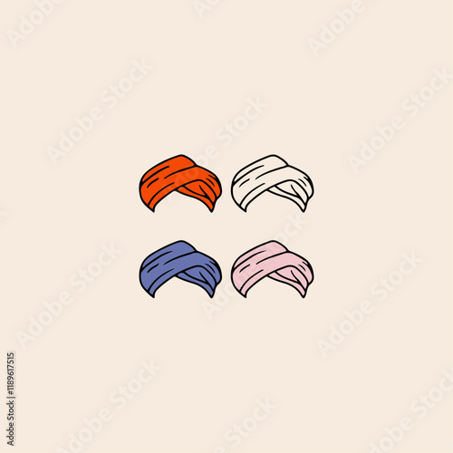 Turban headdress icon flat vector design.