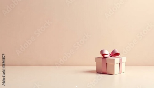 Pink Gift Box Minimalist Elegant Present Holiday Valentine's Day Wedding