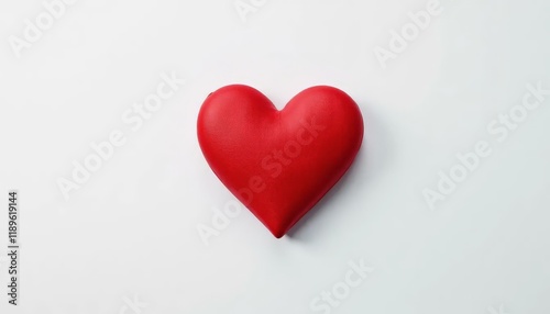 Red Heart on White, Love Symbol, Minimalist Heart, Simple Love Icon