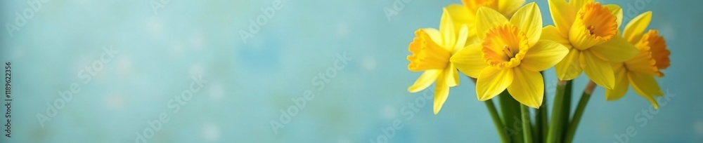 Spring bouquet in vase with Narcissus daffodils, bouquet, bulb Spring bouquet in vase with Narcissus daffodils, bouquet, bulb