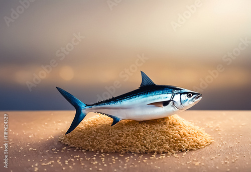 Wallpaper Mural sardine against gradient simple blurry background ideal to add text Torontodigital.ca