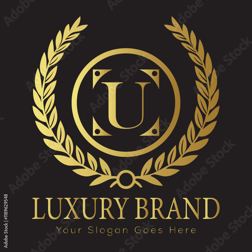 Luxury Laurel Wreath Letter Logo Design with Hexagon Frame for Zesty Branding
