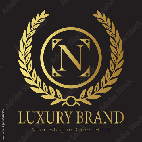 Luxury Laurel Wreath Letter Logo Design with Hexagon Frame for Zesty Branding
