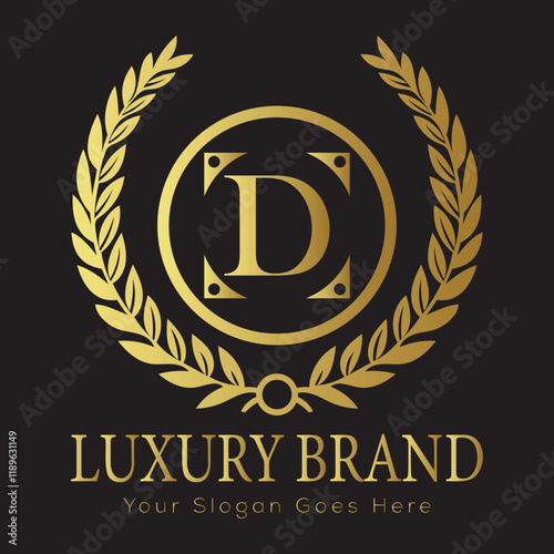 Luxury Laurel Wreath Letter Logo Design with Hexagon Frame for Zesty Branding
