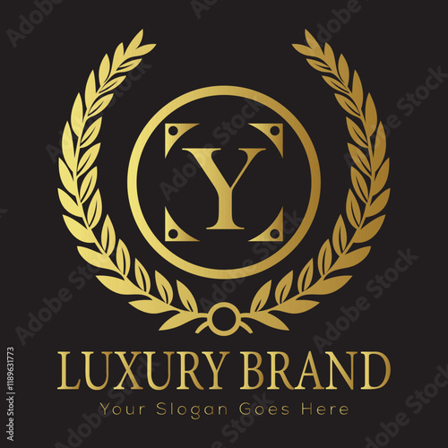 Luxury Laurel Wreath Letter Logo Design with Hexagon Frame for Zesty Branding
