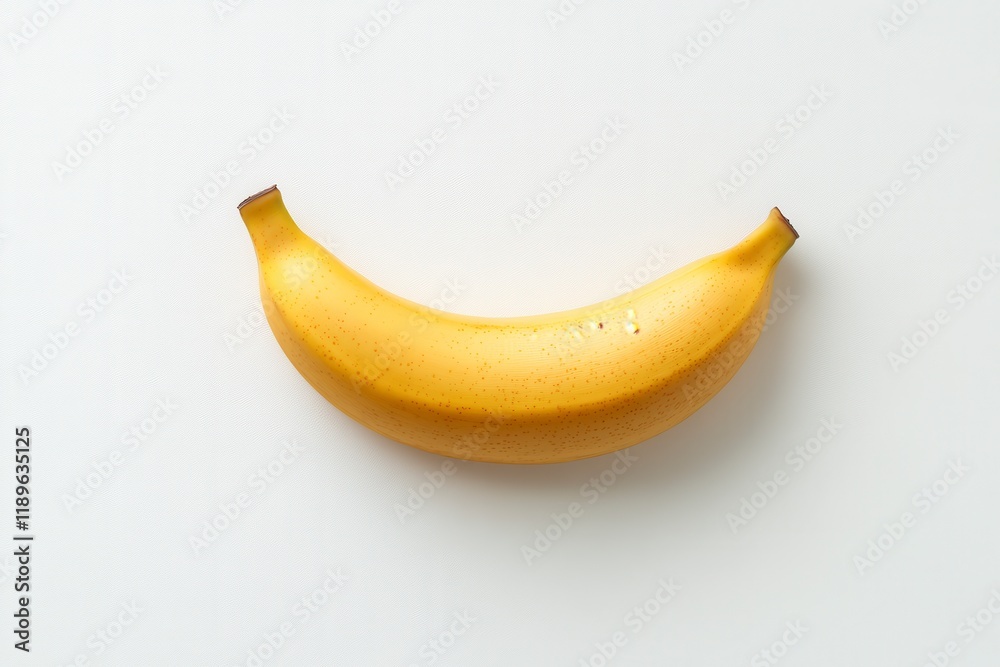 Bright and Fresh Close-Up of Ripe Banana on White Background - Natural Beauty and Healthy Eating Concept Bright and Fresh Close-Up of Ripe Banana on White Background - Natural Beauty and Healthy Eating Concept