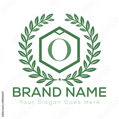 Luxury Laurel Wreath Letter Logo Design with Hexagon Frame for Zesty Branding
